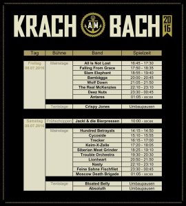 Krach Am Bach Running Order 2016