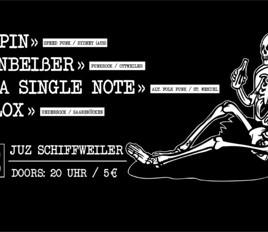 Skinpin (AUS) / Steinbeißer / Not A Single Note / Morlox im JUZ Schiffweiler am 23. Februar 2018