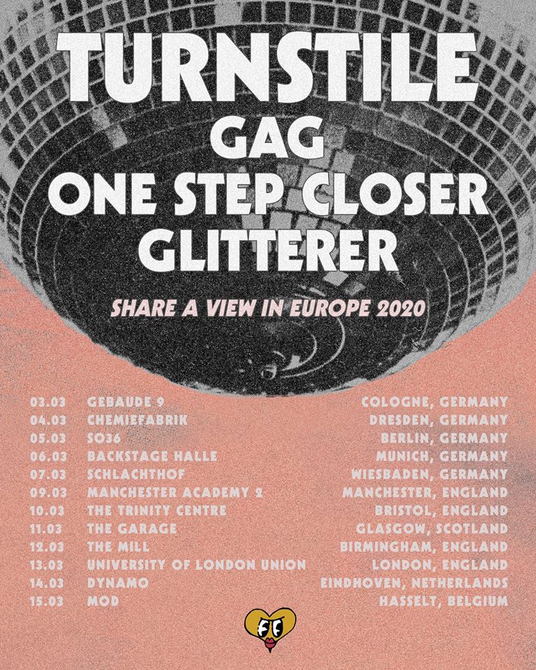 Turnstile - Europa-Tour 2020 w. GAG, One Step Closer & Glitterer