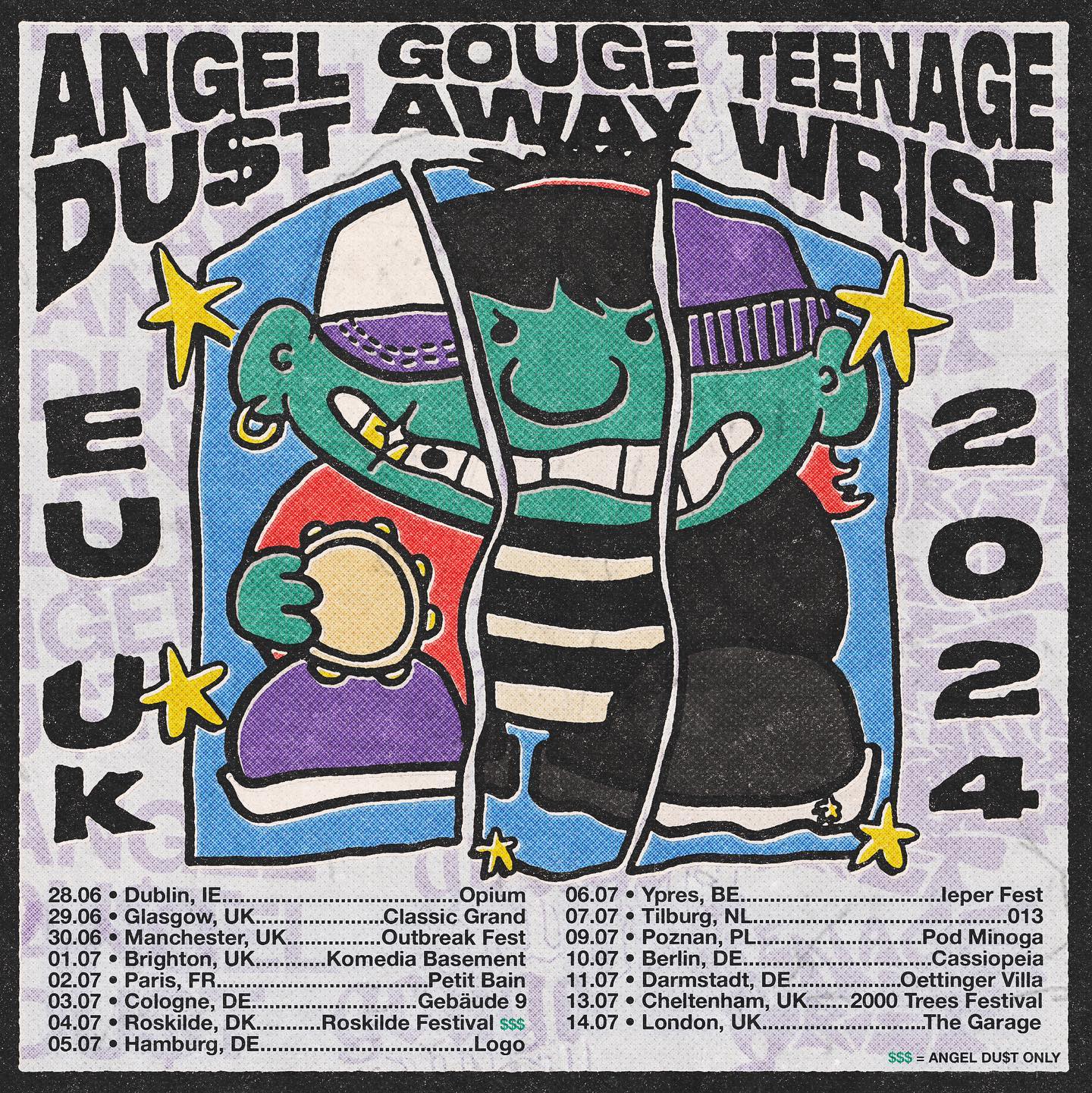Angel Du$t, Gouge Away & Teenage Wrist - Tour 2024