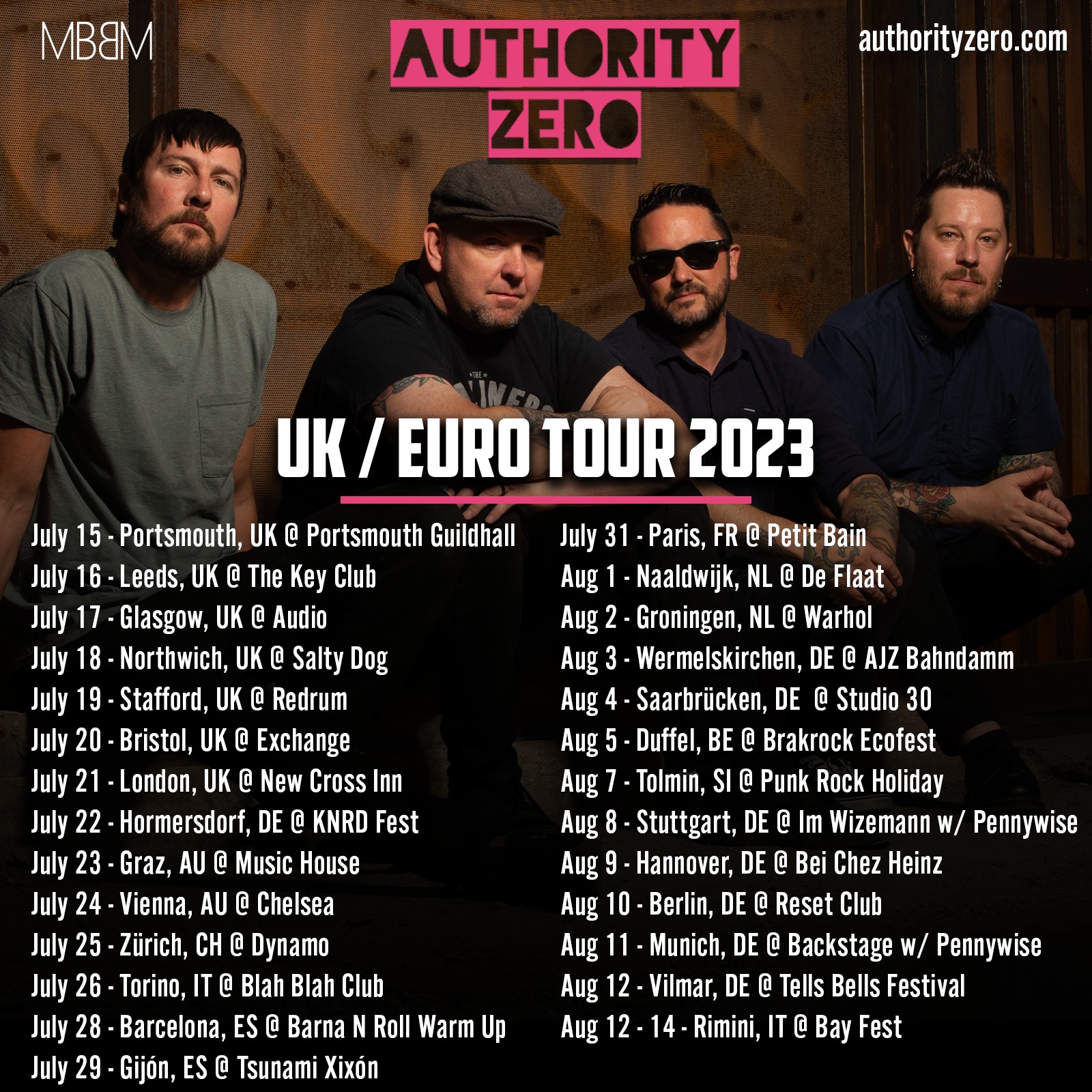 Authority Zero - Europa-Tour 2023