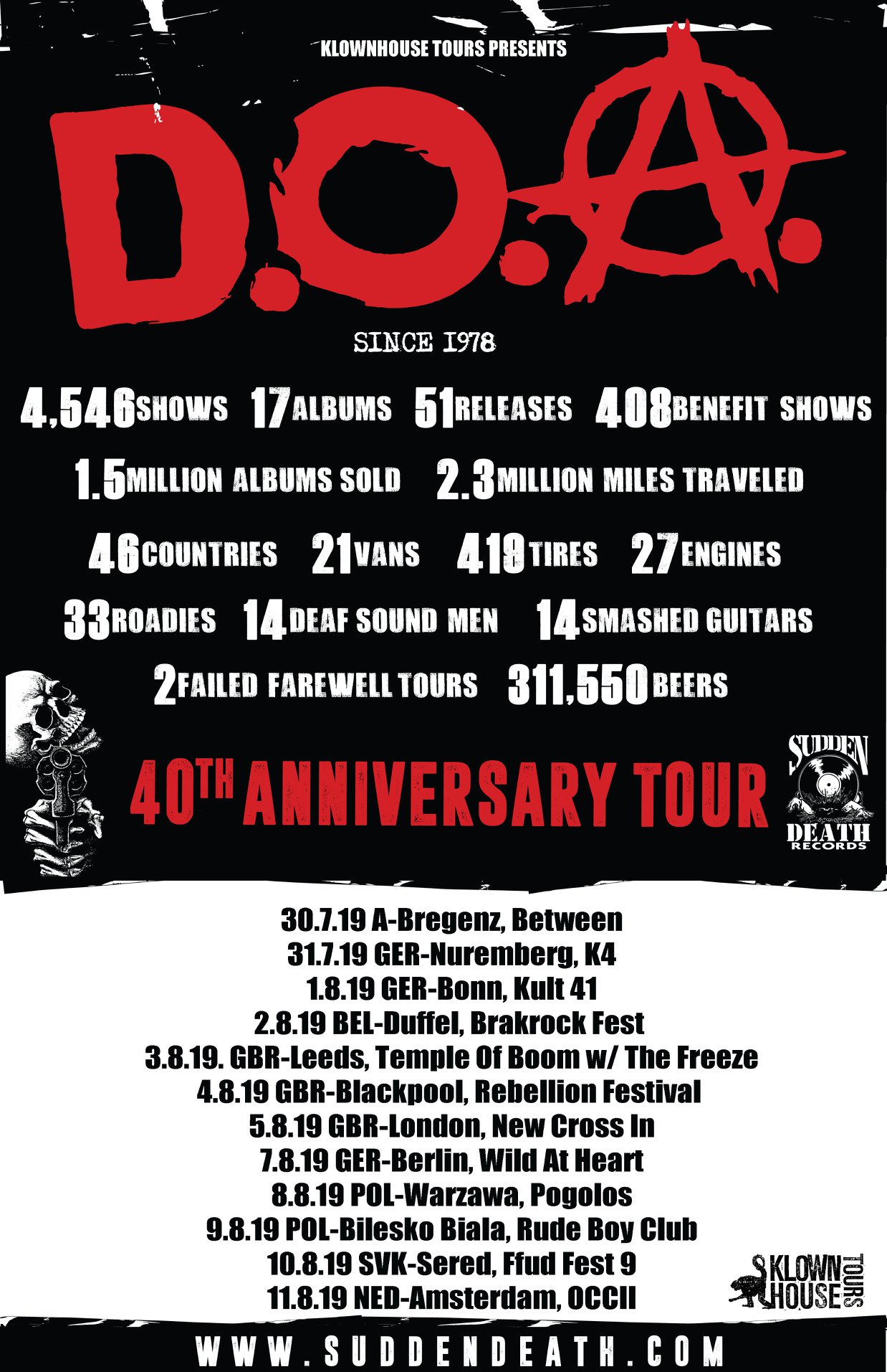 D.O.A. - Europa-Tour 2019