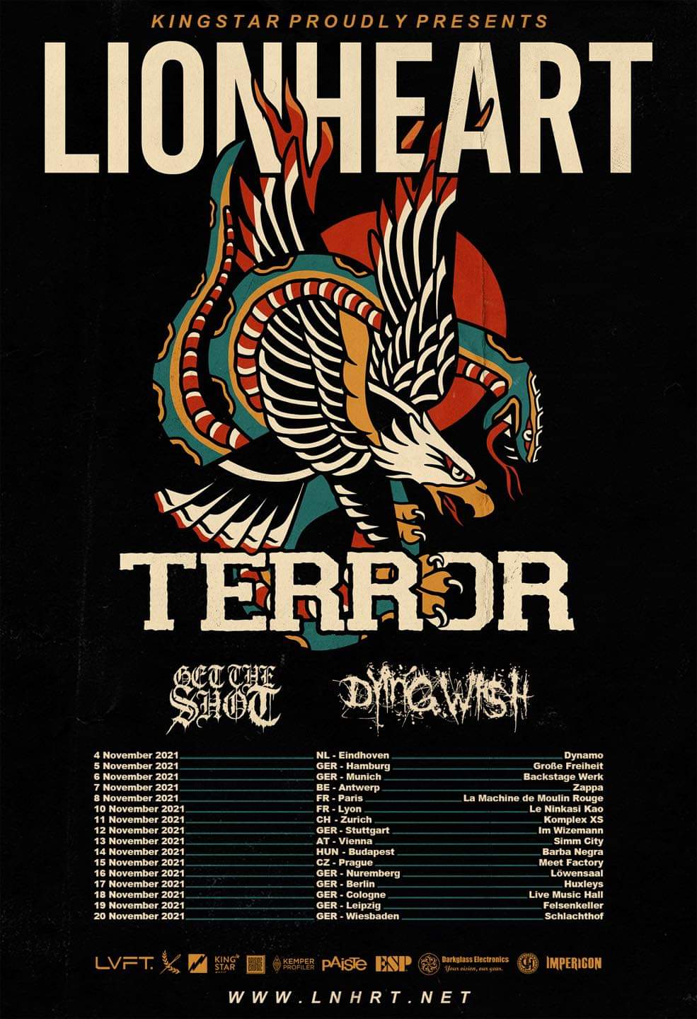 Lionheart, Terror, Get The Shot, Dying Wish - Europa-Tour 2021