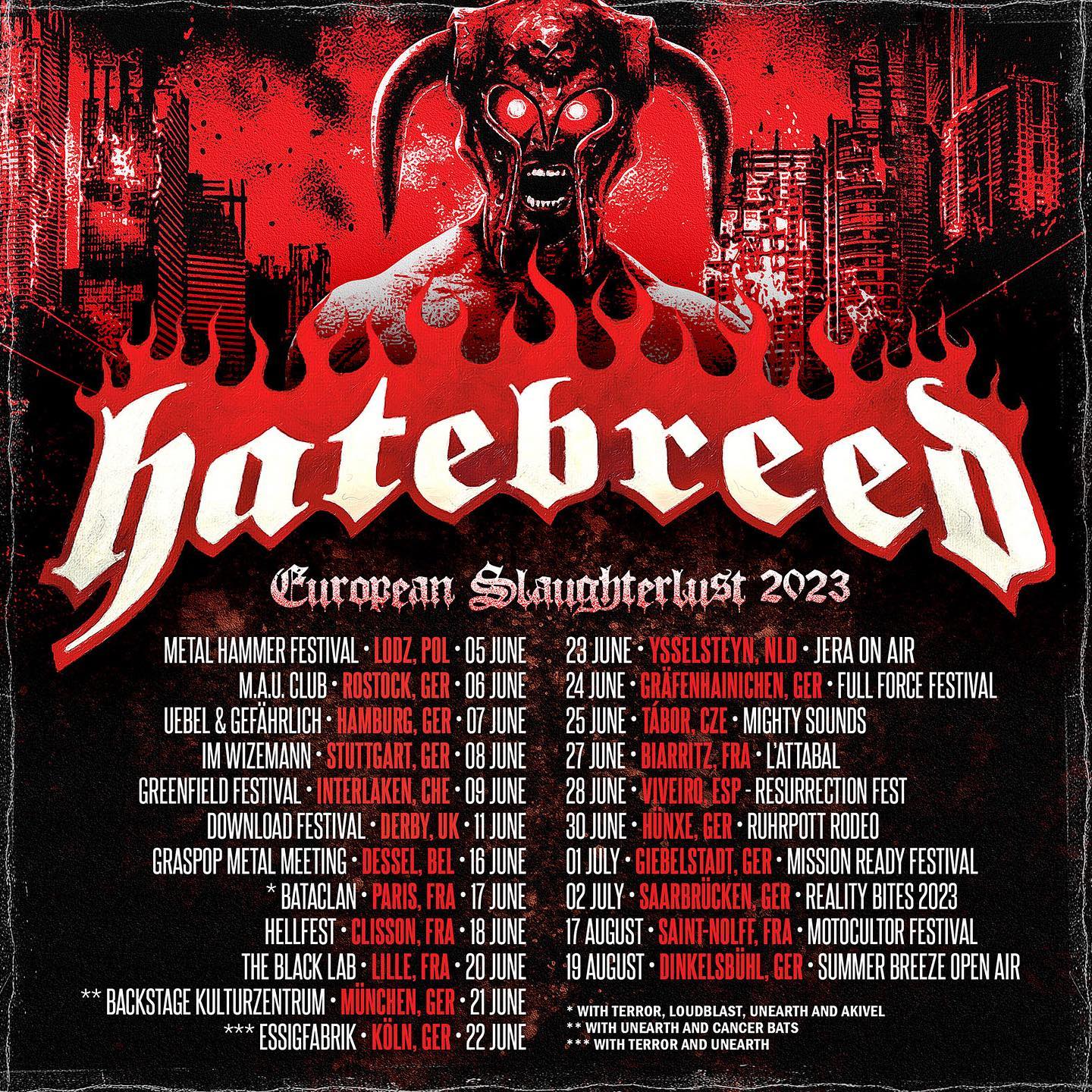 Hatebreed - Euro-Tour 2023