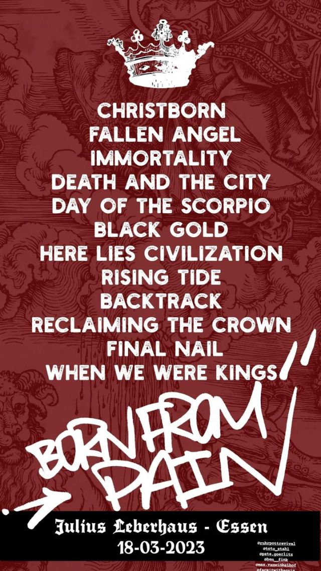 Ruhrpott Revival Festival BORN FROM PAIN geben Setlist bekannt AWAY