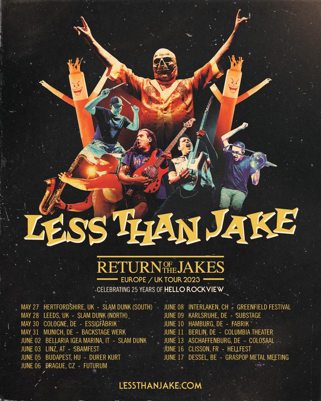 LESS THAN JAKE feiern 25 Jahre "Hello Rockview" mit EuroTour AWAY