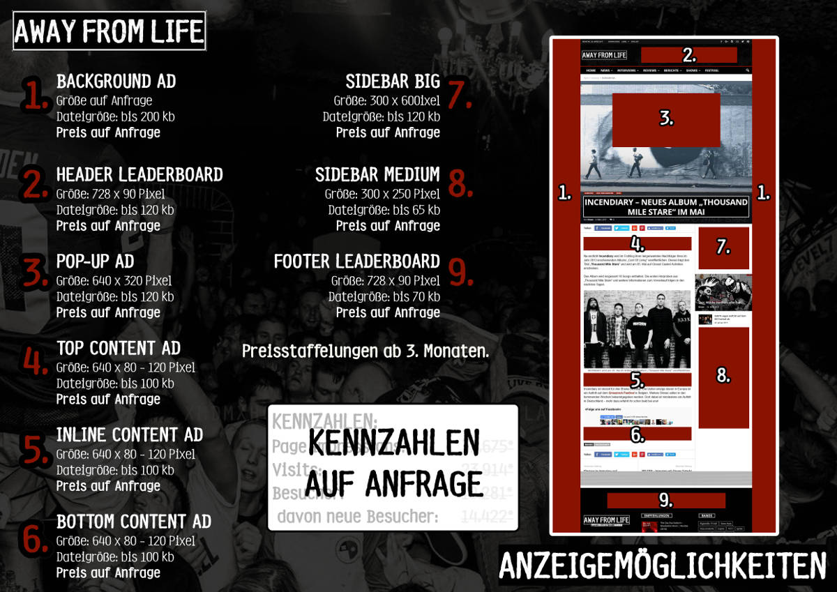 Werbung und Mediadaten AWAY FROM LIFE