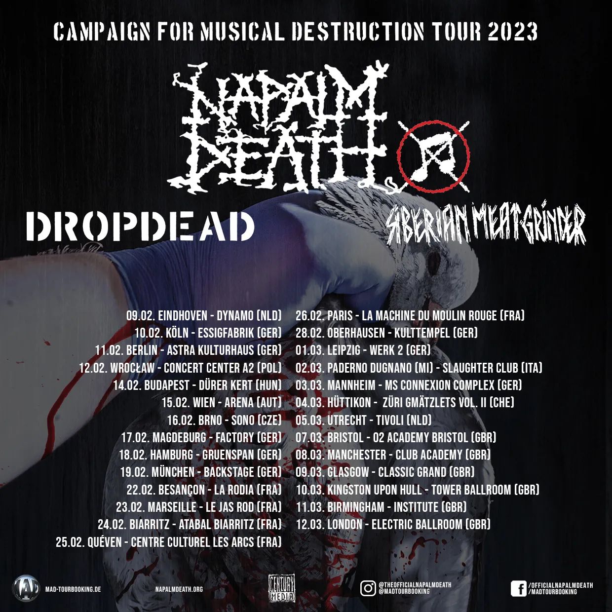 Napalm Death - Campaign for Musical Destruction-Tour 2023