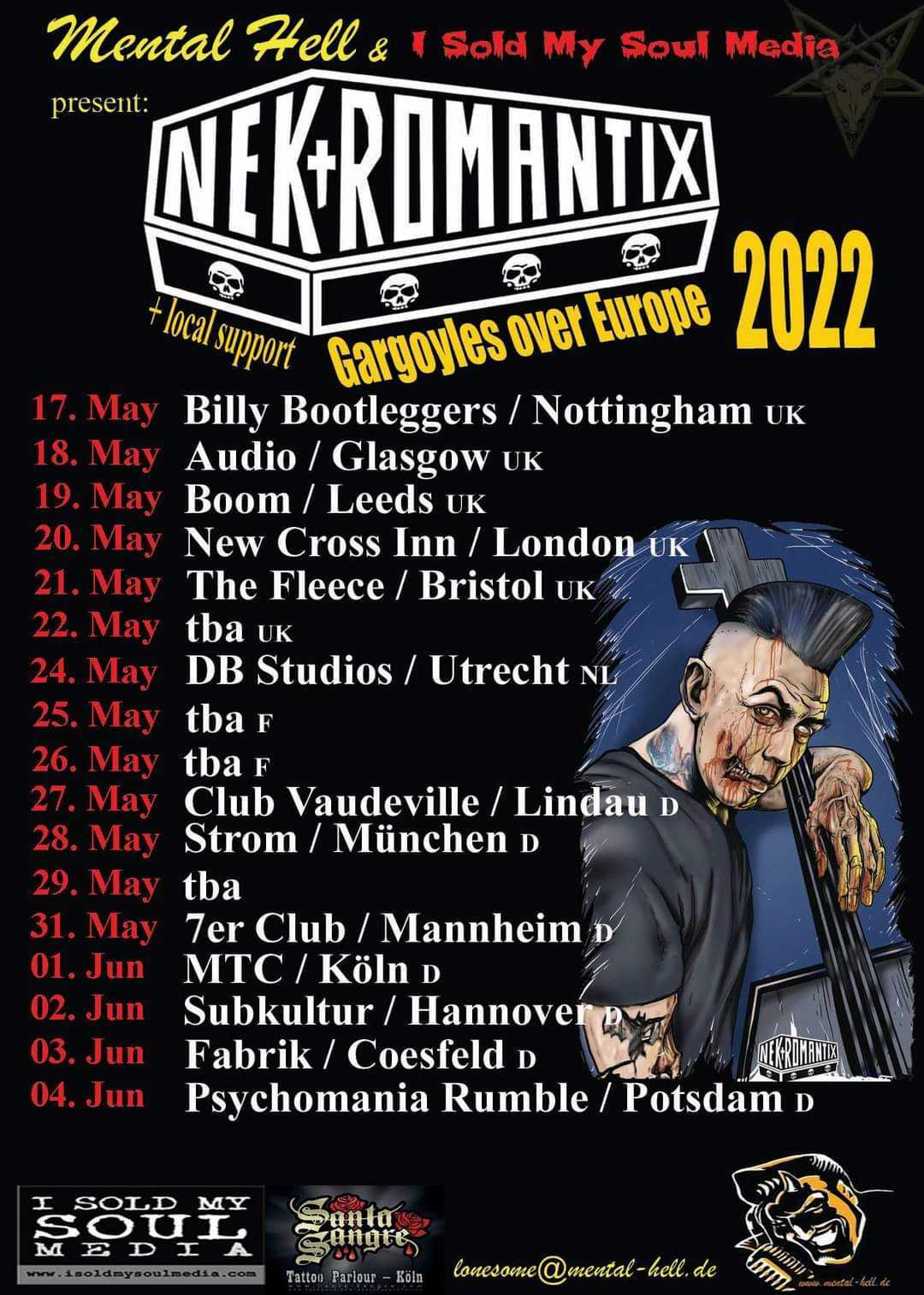 Nekromantix - "Gargoyles Over Europe"-Tour 2022