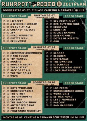 Ruhrpott Rodeo 2018 - Zeitplan - Timetable