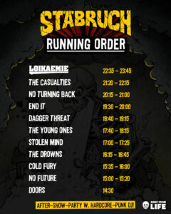 Stäbruch Festival 2022 - Running Order