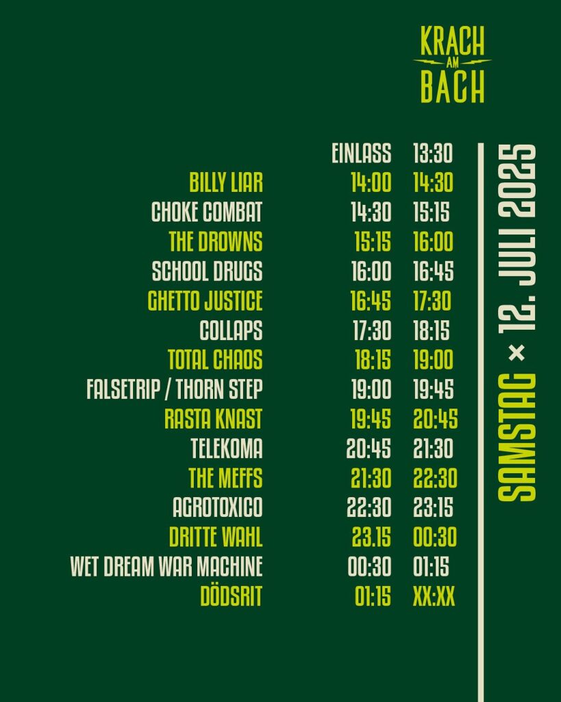 Running-Order Samstag, Krach am Bach 2025