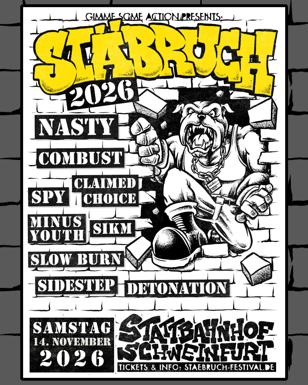 Stäbruch Fest 2026 - Samstag, 14. November