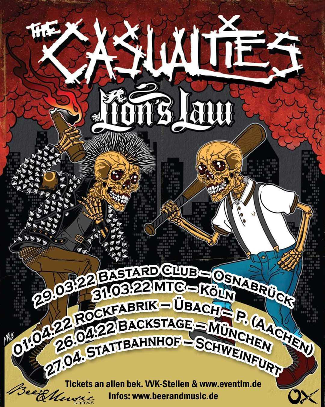The Casualties & Lion's Law - Deutschland-Tour 2022