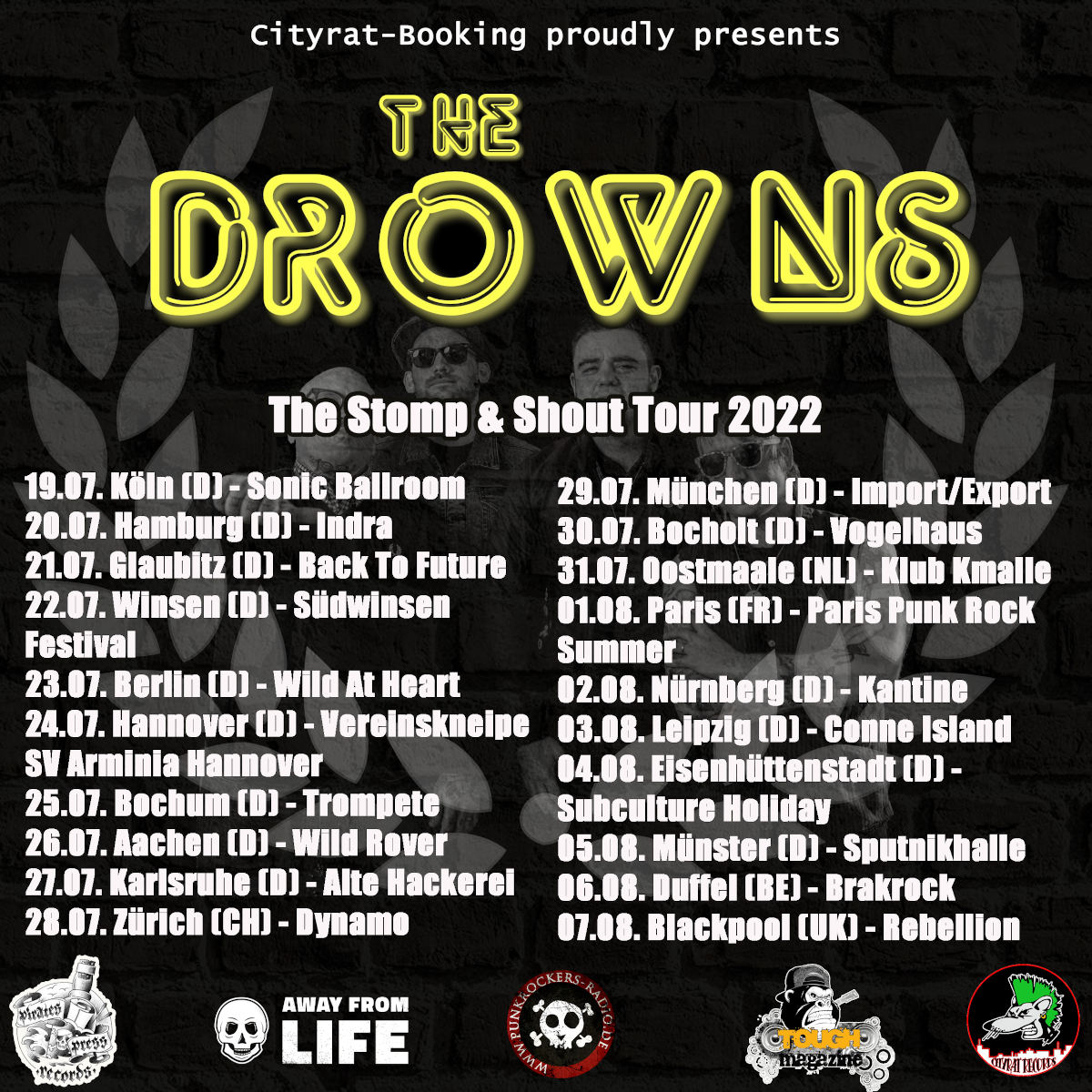 The Drowns - “The Stomp & Shout” Euro-Tour 2022