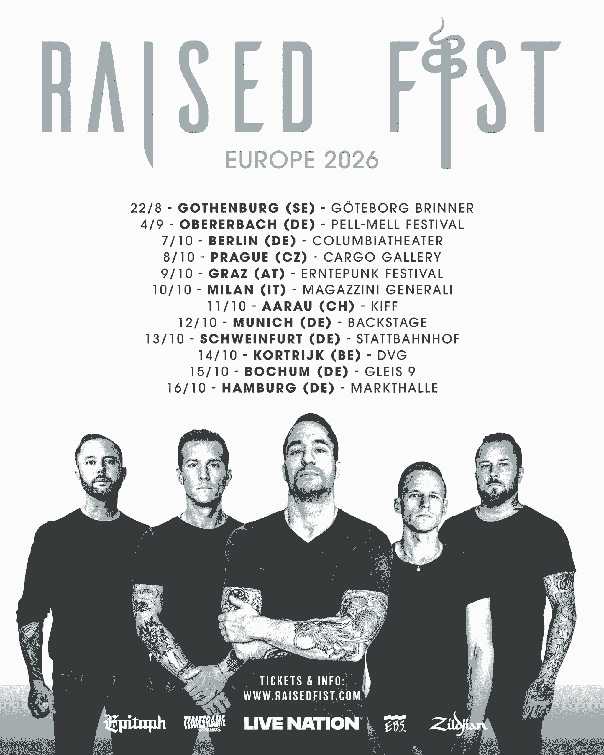 Raised Fist - Europa Tour (2026) -Flyer