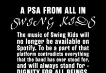 Swing Kids entfernen ihre Musik von Spotify © Three One G Swing Kids Statement